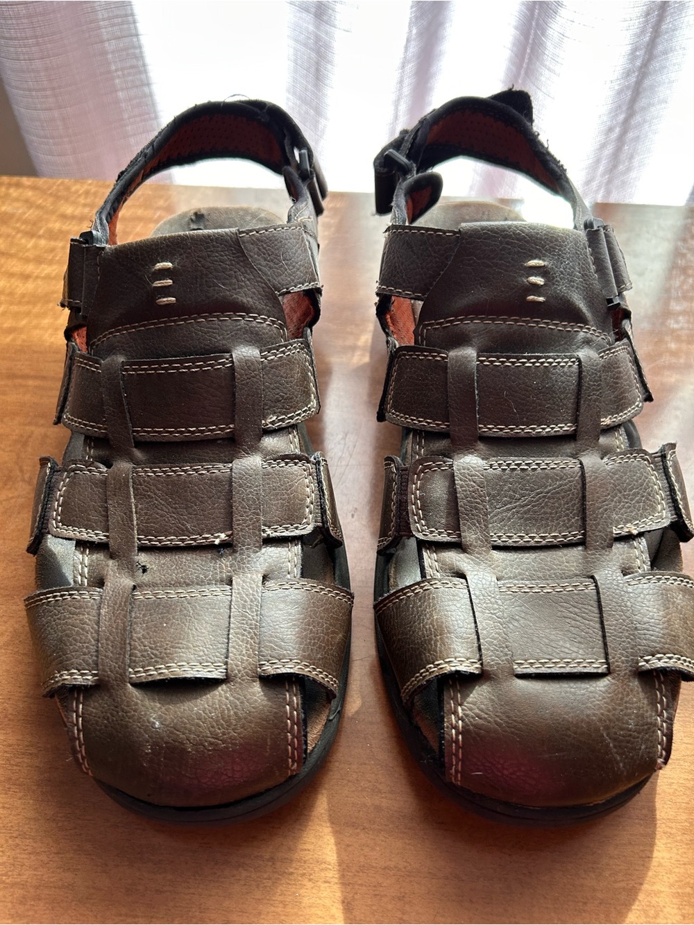 St. John's Bay Men's Dark Brown Fisherman Sandals